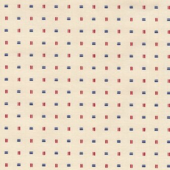 Henry Glass Old Glory ecru rood/blauw werkje