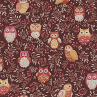 Andover Hello Autumn bruin uiltjes