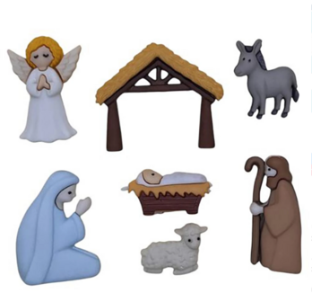 knoopjes thema Kerstgroep met stalletje