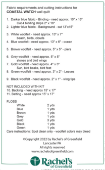 Coastal Watch, compleet pakket miniquilt
