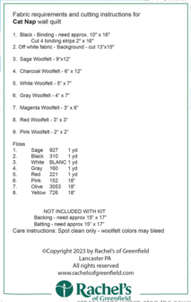 Cat Nap, compleet pakket miniquilt