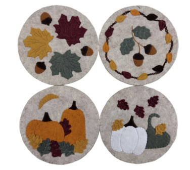 Autumn coasters, compleet pakket wolvilt project