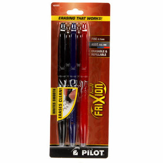 Pilot Frixion pen set blauw/zwart/rood