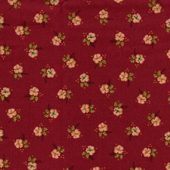 `Henry Glass Flower pot prints rood ecru bloemetje