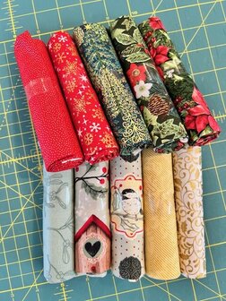 Fat Quarter pakket Kerst vogeltjes