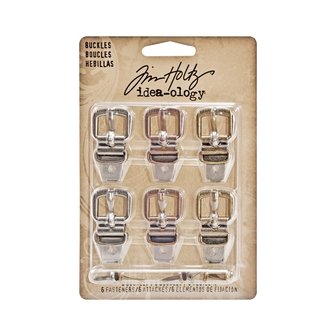 Tim Holtz gespen, 6 stuks