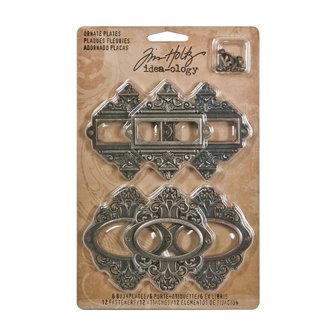 Tim Holtz naamplaatjes houders, 6 stuks