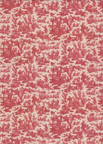 Maison Sajou Toile de Jouy L'Offrande à l'Amour mini ecru rood