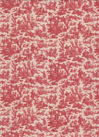 Maison Sajou Toile de Jouy L'Offrande à l'Amour mini ecru rood