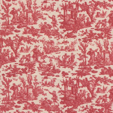 Maison Sajou Toile de Jouy L'Offrande à l'Amour mini ecru rood