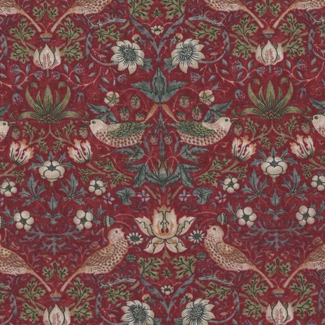 Free Spirit / Morris & co. Kelmscott rood strawberry thief klein