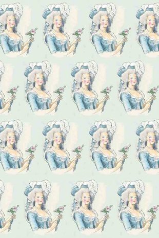 Maison Sajou Toile de Jouy Marie Antoinette blauw figuurtjes