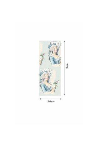 Maison Sajou Toile de Jouy Marie Antoinette blauw figuurtjes