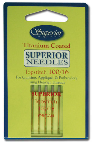 Superior Titanium-Coated Topstitch naalden maat #100/16