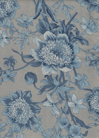 Marcus Fabrics Bountiful Blues blauw grote bloem