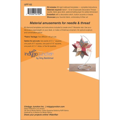 Fabri Flair Radiant Star-Large dimensional paper piecing kit