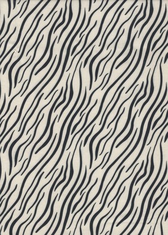 Stof a/s Cocos Wildlife ecru zebra strepen