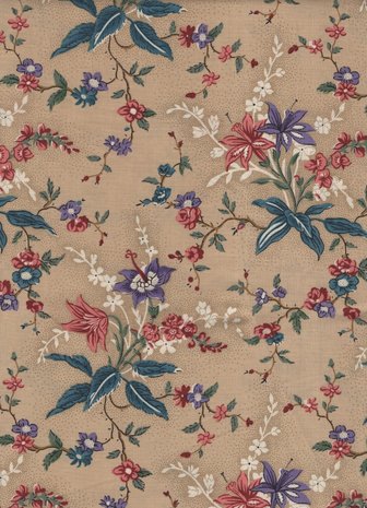 Marcus Fabrics A Return To Elegance tan tak met bloemen