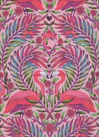 Free Spirit Tula Pink Daydreamer roze flamingo's