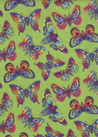 Free Spirit Tula Pink Daydreamer groen vlinders