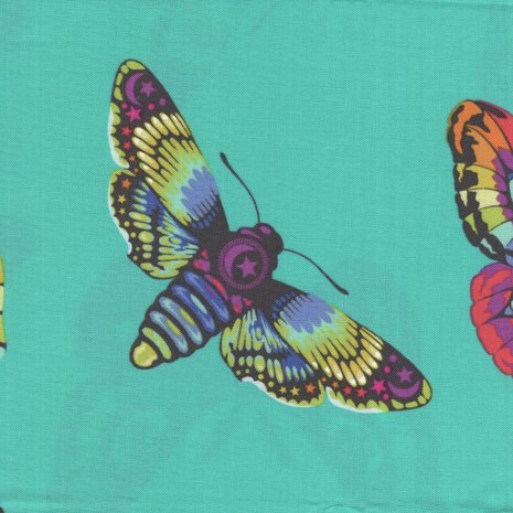 Free Spirit Tula Pink Daydreamer blauw grote vlinders