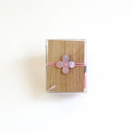 Cohana Glaskopspelden in houten doosje roze