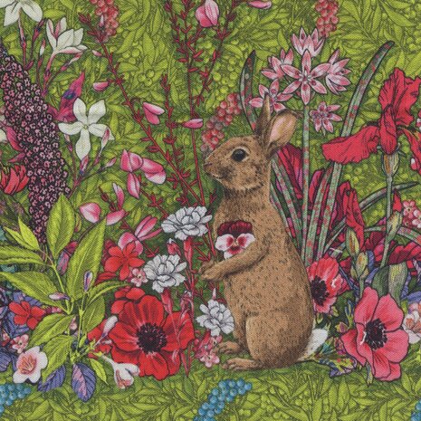 Free Spirit Language of Flowers groen rand met dieren en feetjes