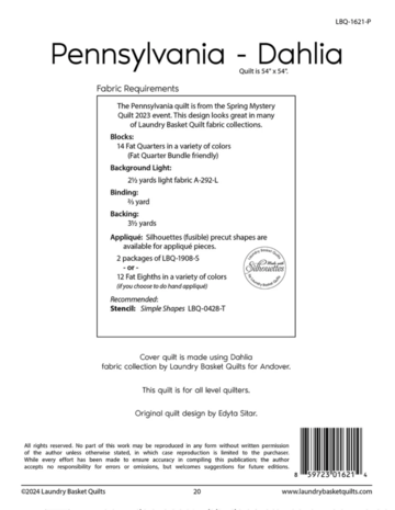 Patroon: Pennsylvania - Dahlia - Edyta Sitar