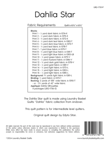 Patroon: Dahlia Star - Edyta Sitar