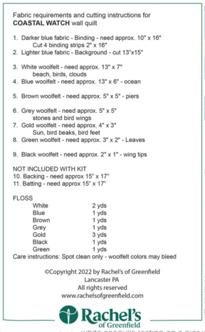 Coastal Watch, compleet pakket miniquilt