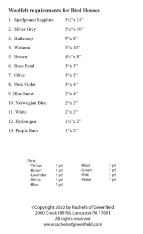 Bird House, compleet pakket wolvilt project