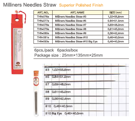 Tulip Milliners Needles (Applicatie/modisten naalden) maat 10