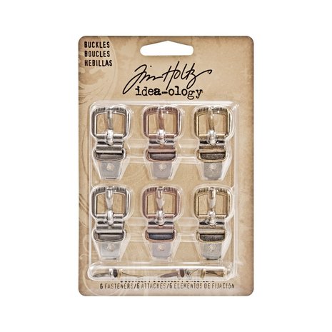 Tim Holtz gespen, 6 stuks