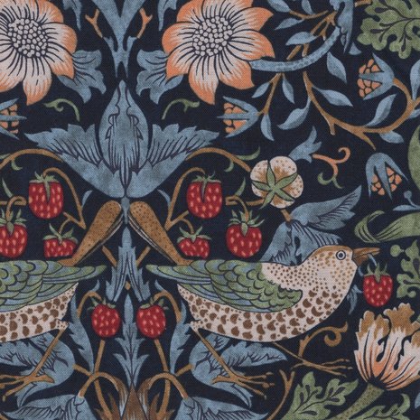 Free Spirit / Morris & co. Kelmscott blauw strawberry thief groot