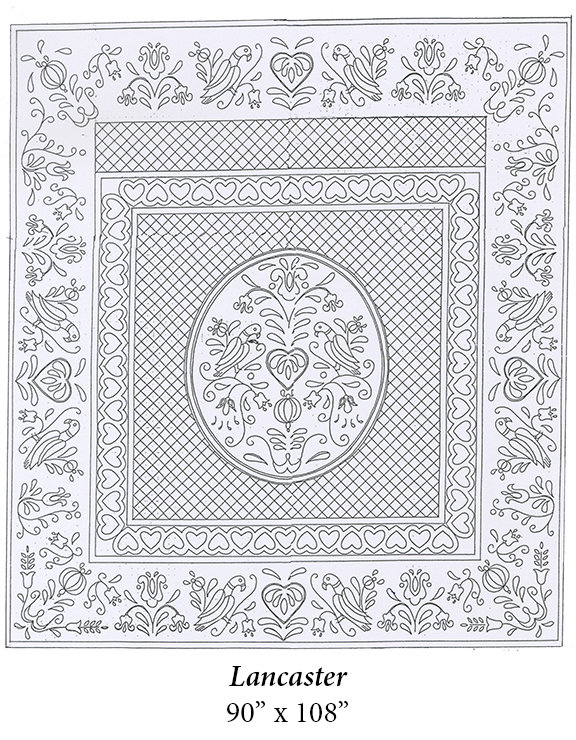 Wholecloth Quilt Top Lancaster Wit