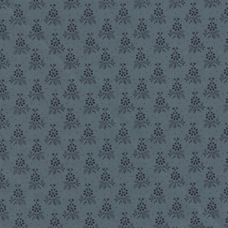Marcus Fabrics Paula's Compagnions blauw donker minibloemetje