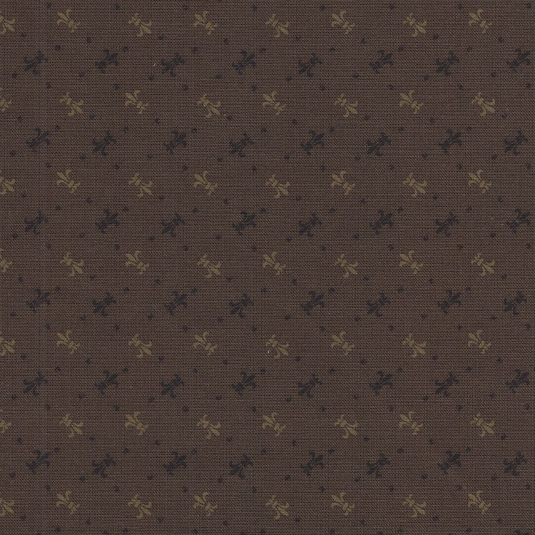 Marcus Fabrics Paula's Compagnions bruin fleur de lis