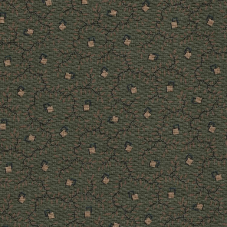 Marcus Fabrics Country Meadow groen ecru werkje