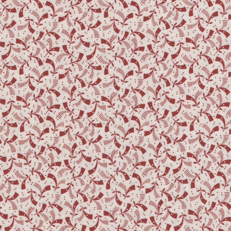 Marcus Fabrics ReproReds ecru rood werkje