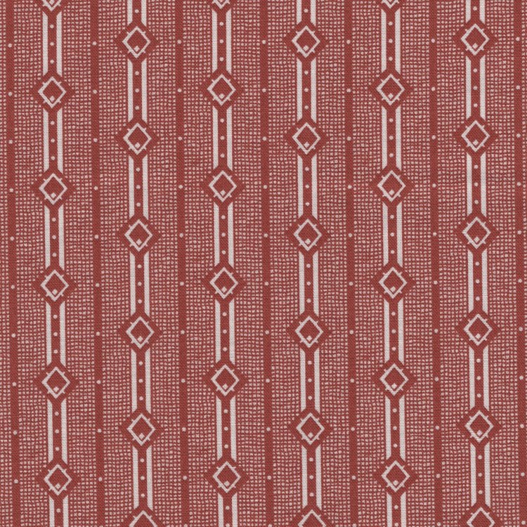 Marcus Fabrics ReproReds rood ecru streepje