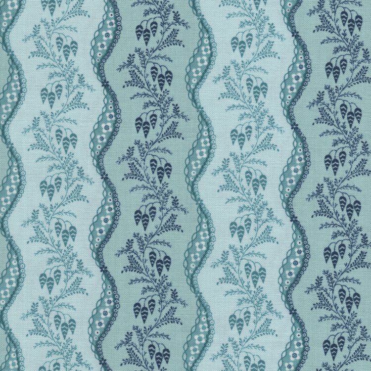 Henry Glass Fabrics Lille, blauw met golvende streep
