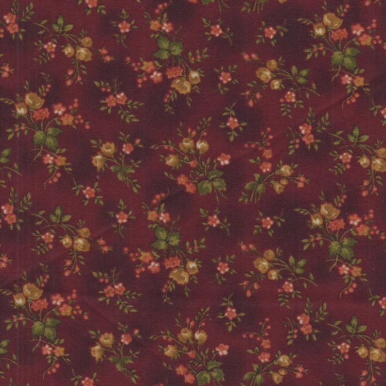 Henry Glass Fabrics Right as Rain rood bloemetje