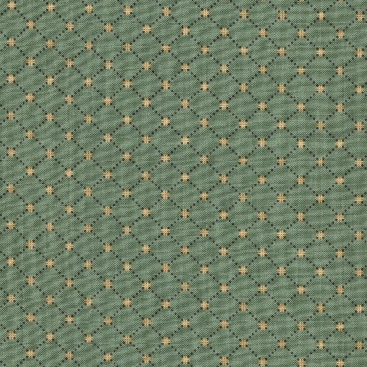 Henry Glass Fabrics Right as Rain  blauwgroen trellis