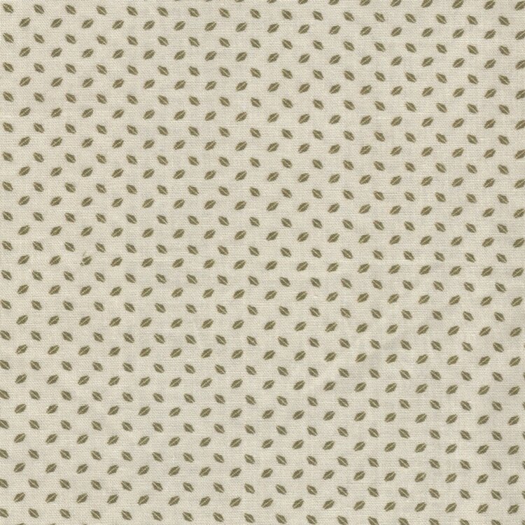 Stof a/s Nellie's Shirtings ecru groen werkje