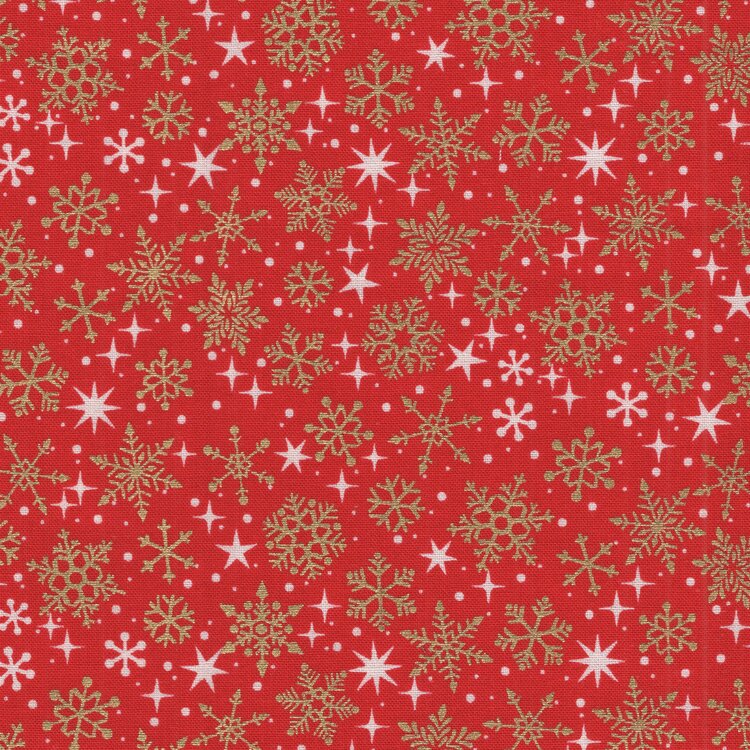 Andover kerstseries rood gouden sneeuwvlokjes