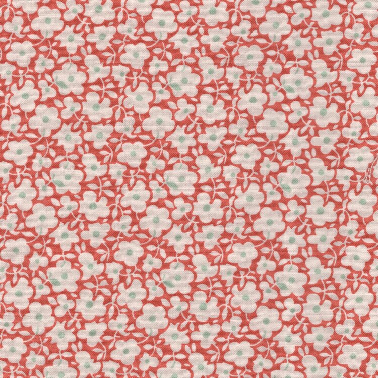 Andover Sweet Ride oranje (zalm) wit bloemetje