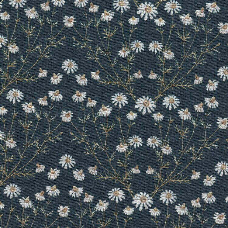 Windham Secret Garden donkerblauw witte bloemetjes