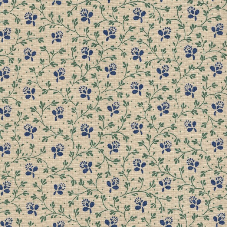 Marcus Vintage Charm ecru groen blauw takje