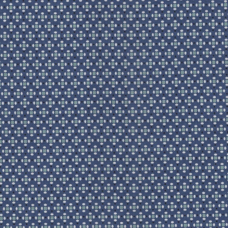 Riley Blake Home Town blauw wit groen werkje