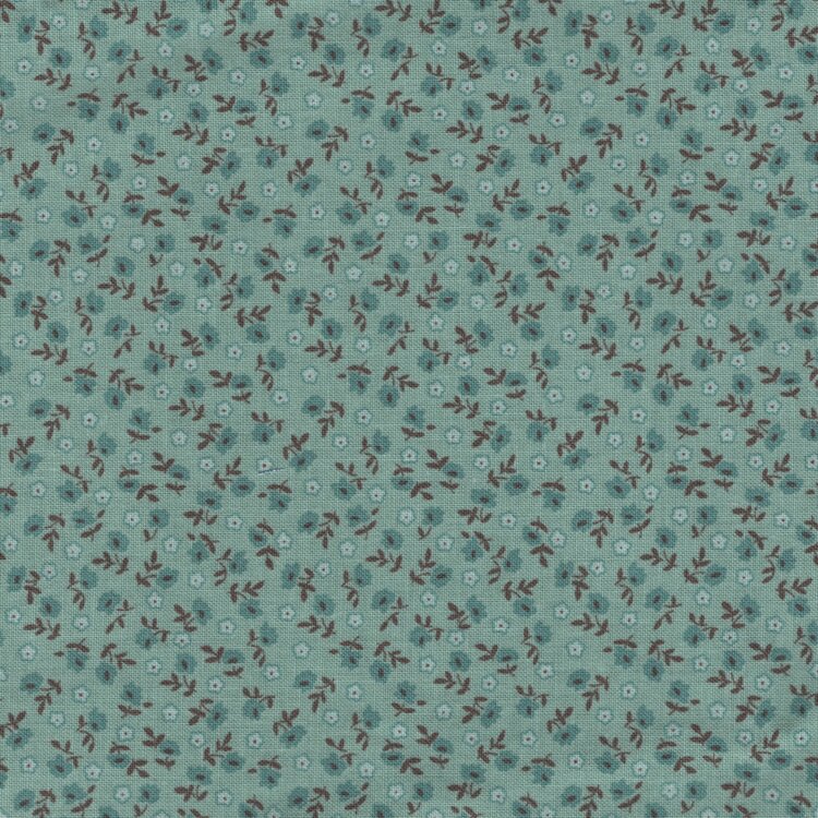 Riley Blake Home Town licht petrol klein bloemetje